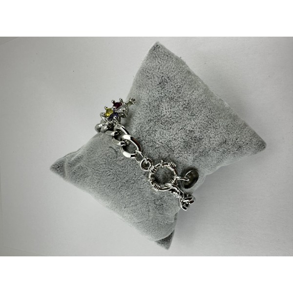 Gümüş Ayarlanabilir Desenli Bileklik